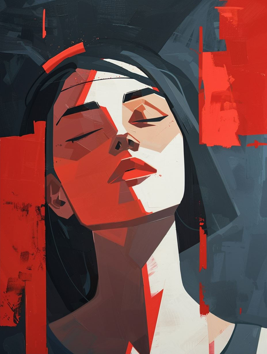 Crimson Shadows Noir Portraiture - Image 2