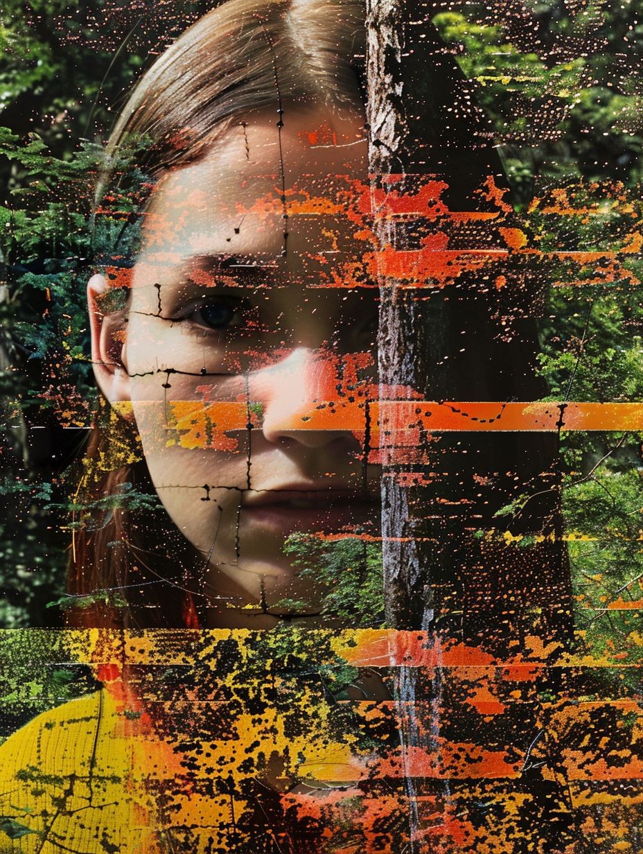 Fragmented Monochrome Digital Portrait - Image 3