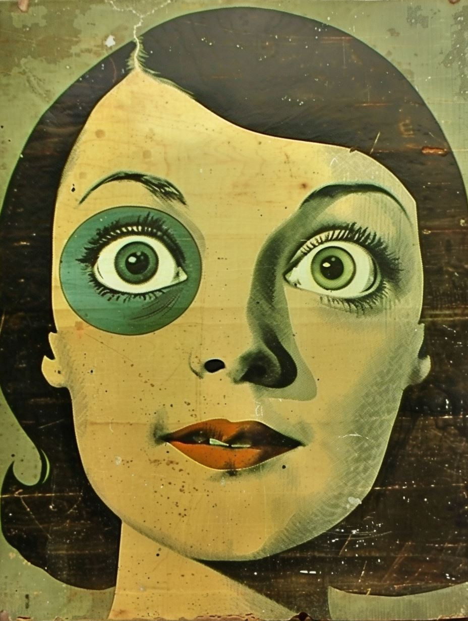 Fragmented Vintage Collage Portrait - Image 2
