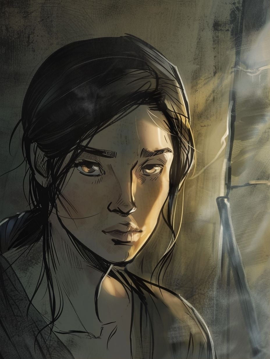 Shadowed Gaze Sketch - Image 1