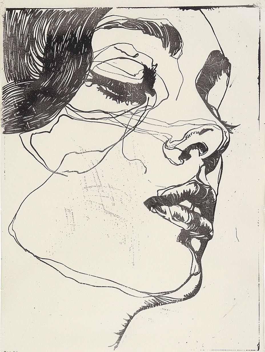 Vintage Ink Etching Portrait - Image 2