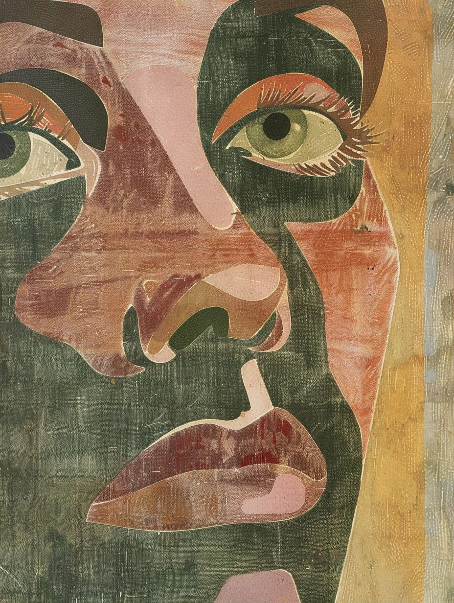 Fragmented Earth Tone Portrait