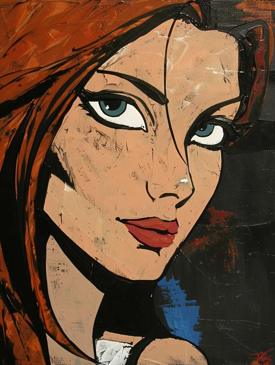 Bold Stylized Female Portrait Study - Image 4