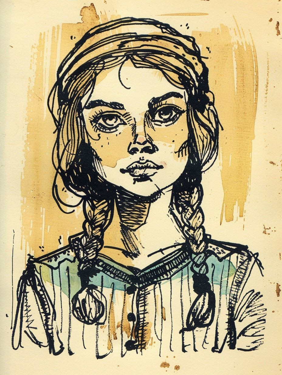 Ink Noir Portrait of Solitude - Image 4