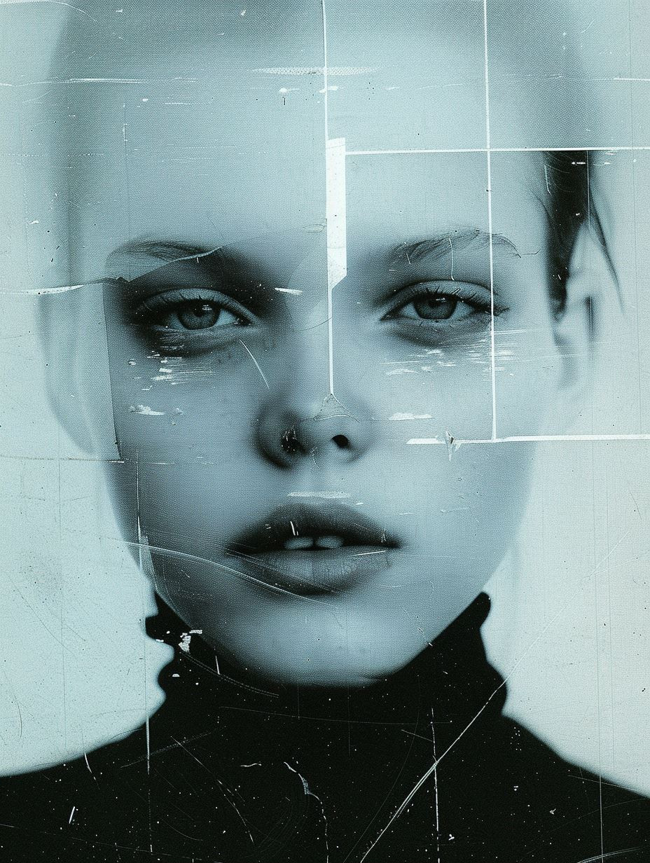 Ethereal Cyan Cinematic Portrait - Image 2