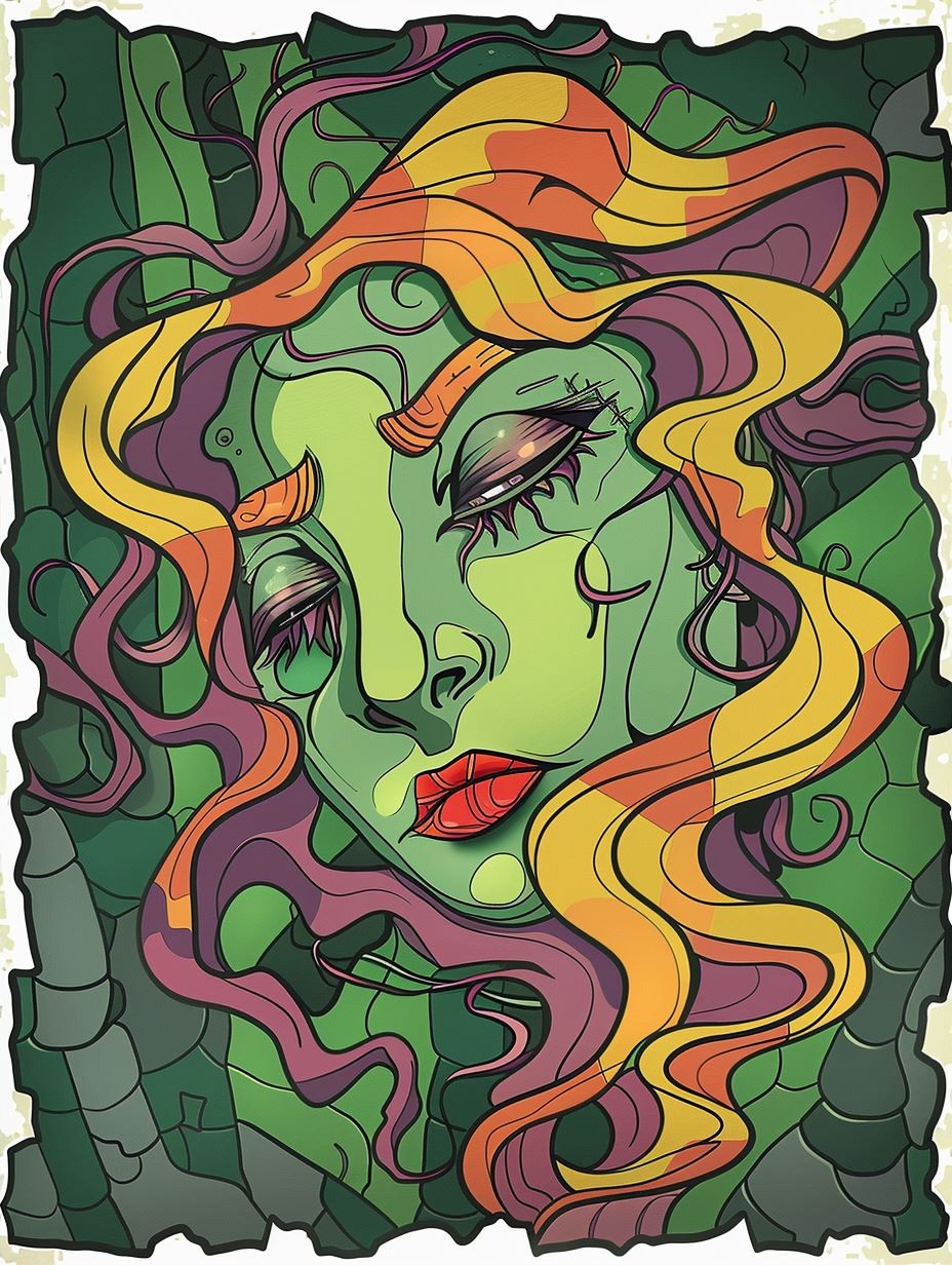 Neon Psychedelic Melting Portrait - Image 2