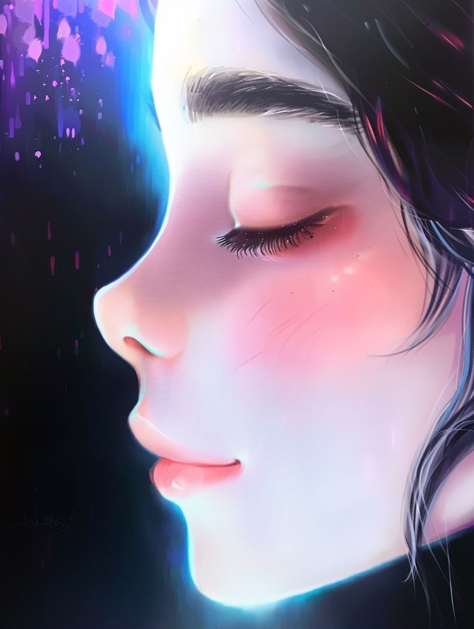 Ethereal Neon Dream Portrait