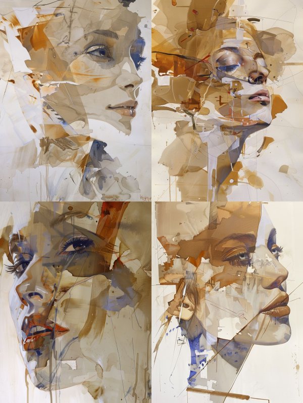 Fragmented Soul Abstract Portraits
