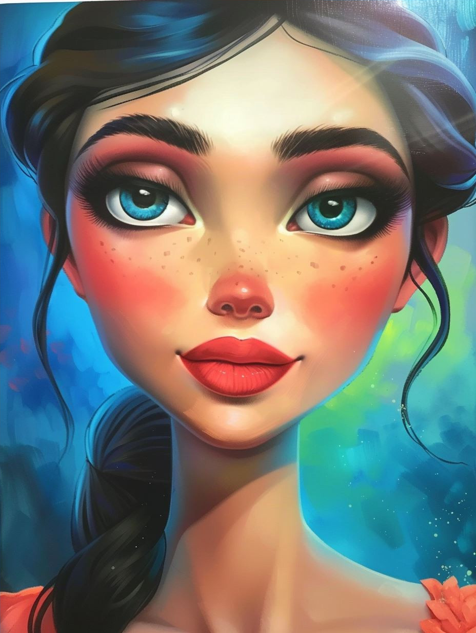 Azure Gazes: Digital Beauty Portraits - Image 4