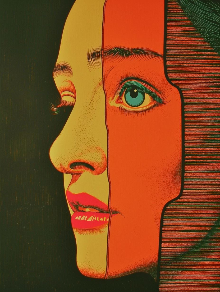 Fragmented Faces in Warm Hues - Image 2