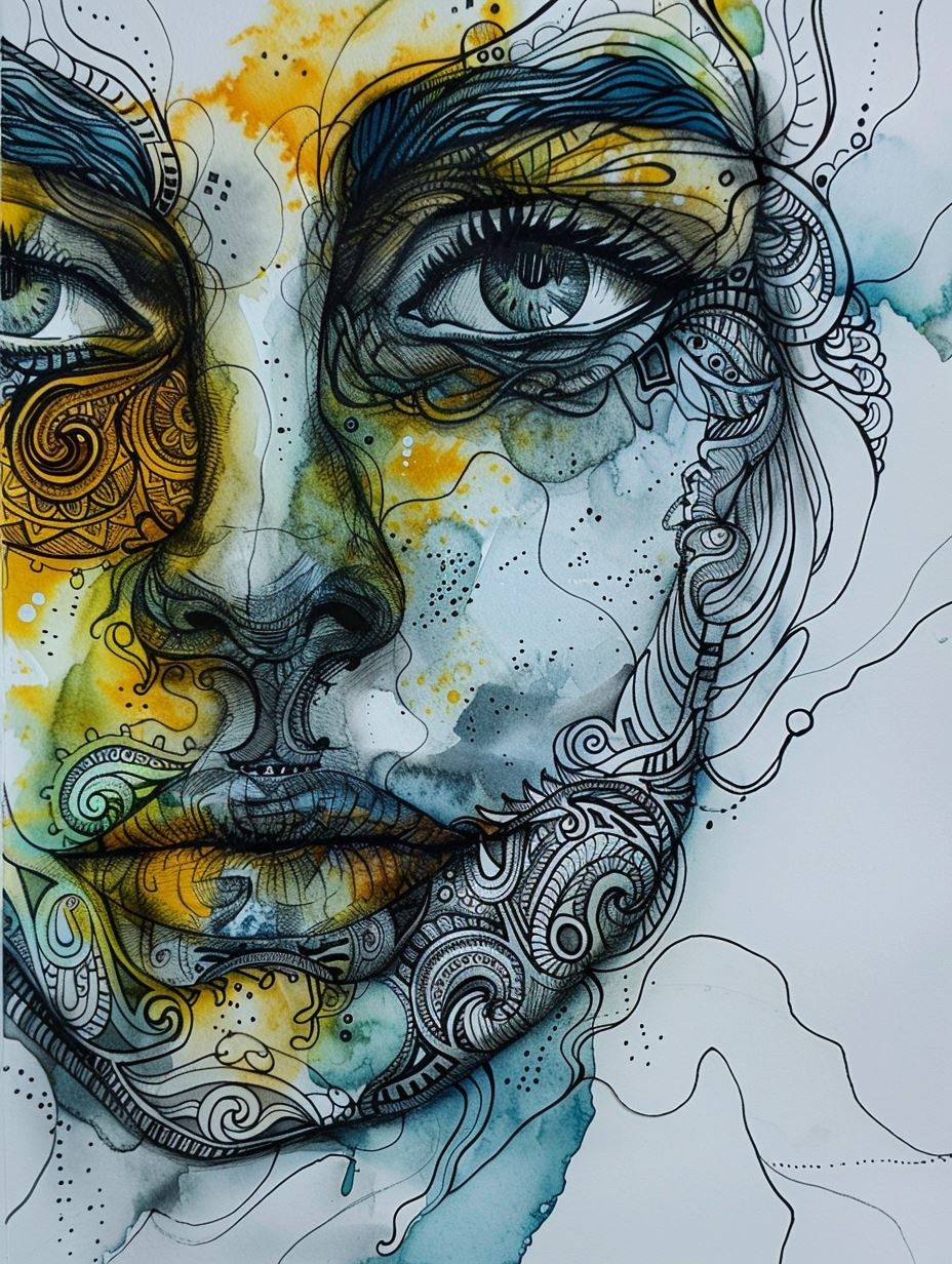 Intricate Psychedelic Portrait Study - Image 2