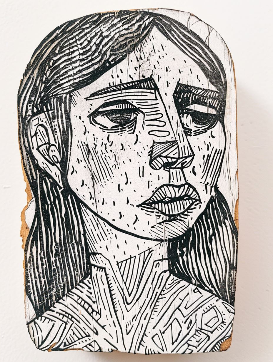 Intricate Linear Portraiture Study - Image 4