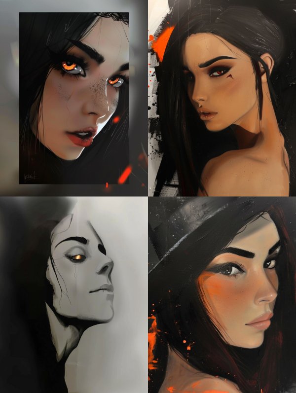 Mystic Shadows and Glowing Gazes