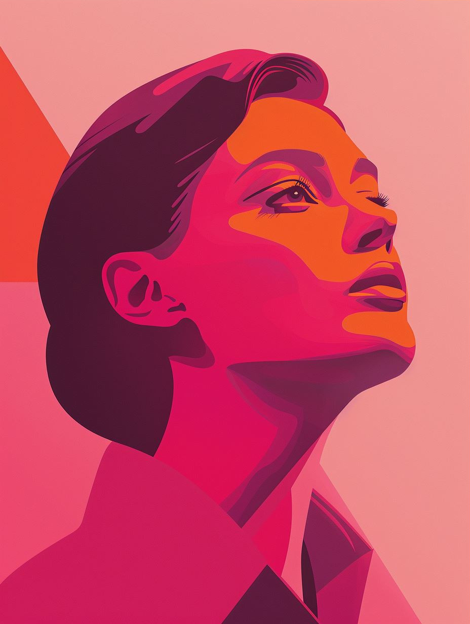 Layered Paper Portrait in Pink - Image 3