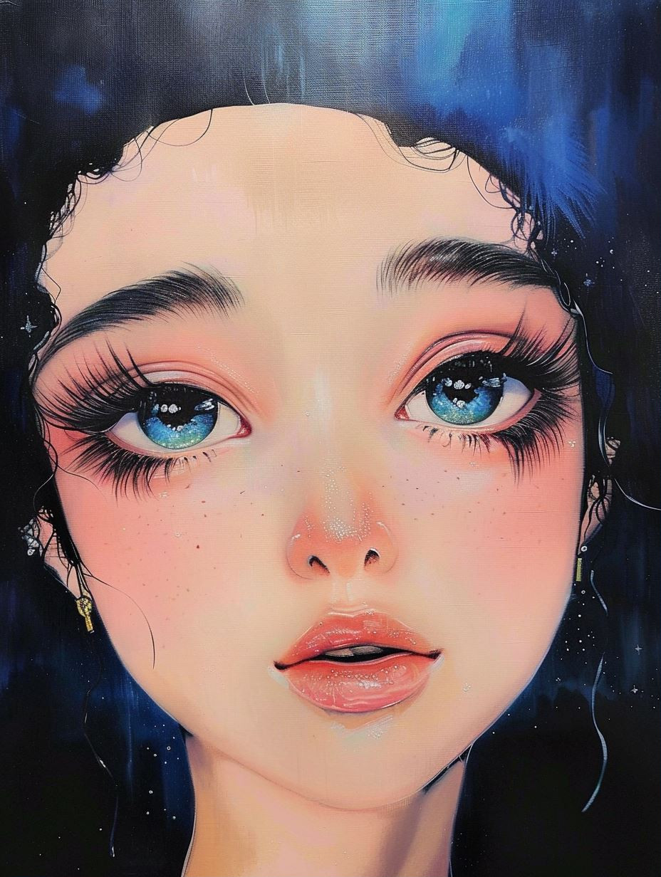 Ethereal Gazes: A Study in Blue - Image 1