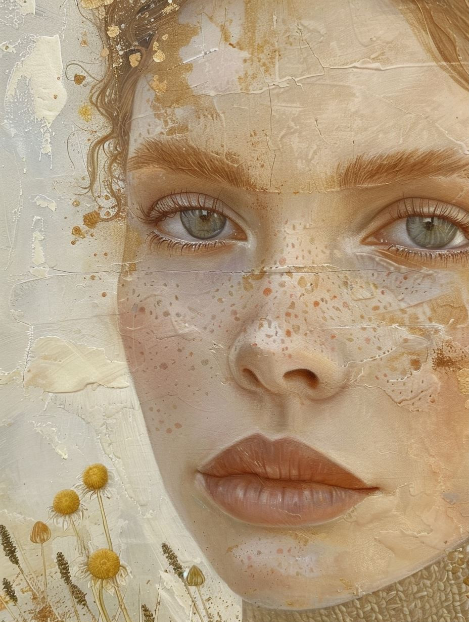 Ethereal Gilded Texture Portrait