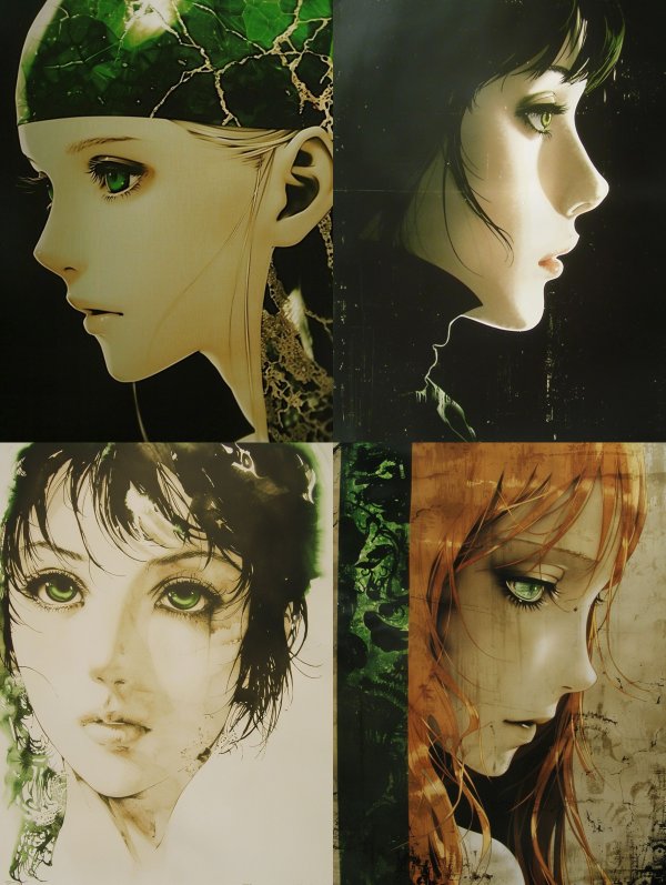 Emerald Gazes: Surreal Digital Portraits