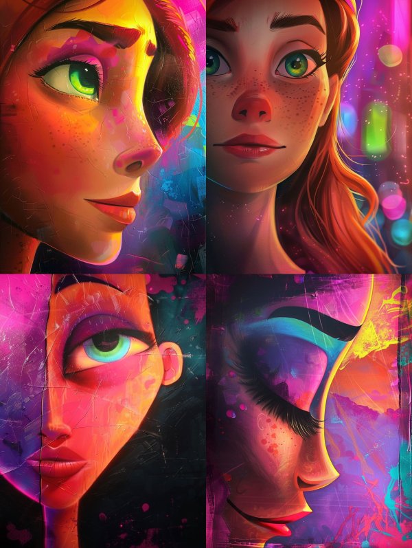 Neon Dreams Digital Portraiture