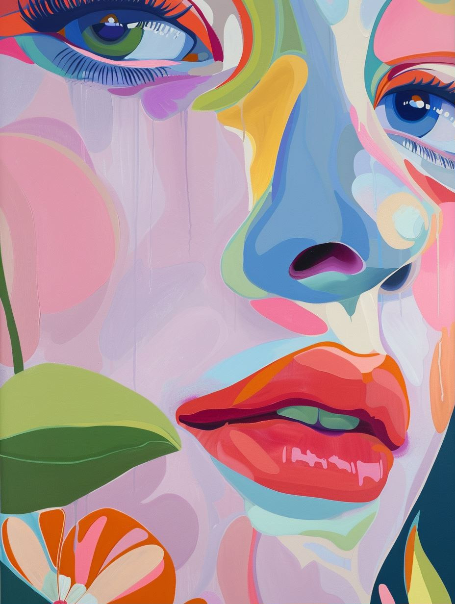 Vibrant Surrealist Pastel Portrait