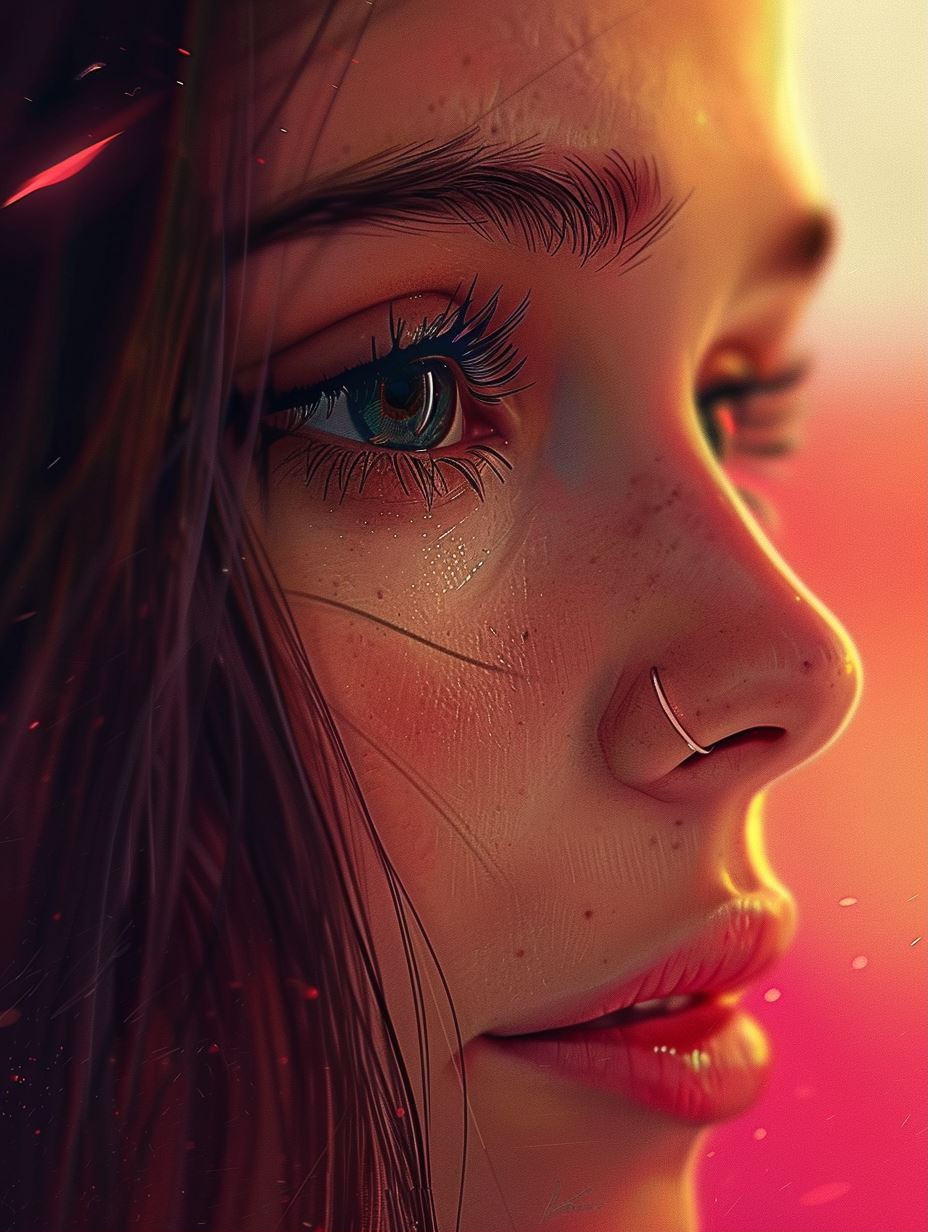 Neon Sunset Gaze - Image 1