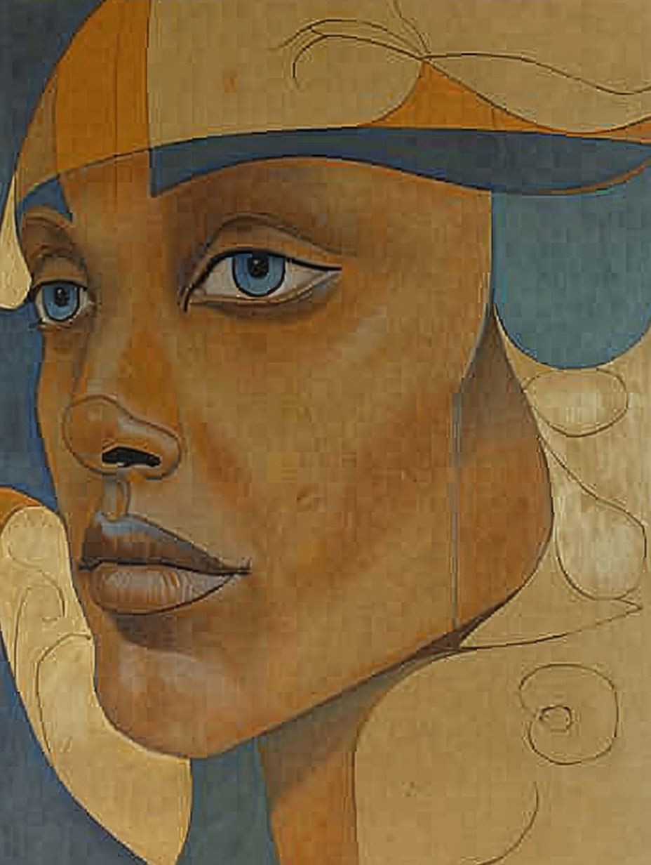 Abstract Ethereal Gaze in Gold - Image 3