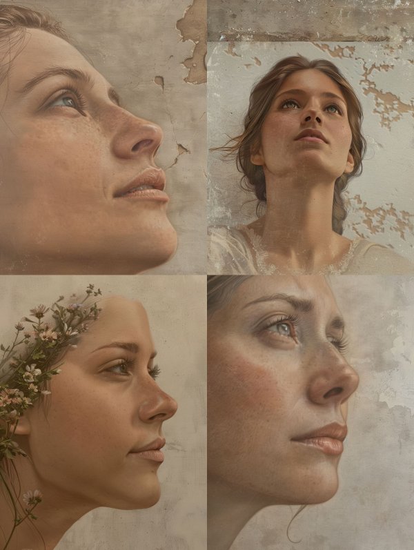 Ethereal Gazes in Soft Pastel Tones