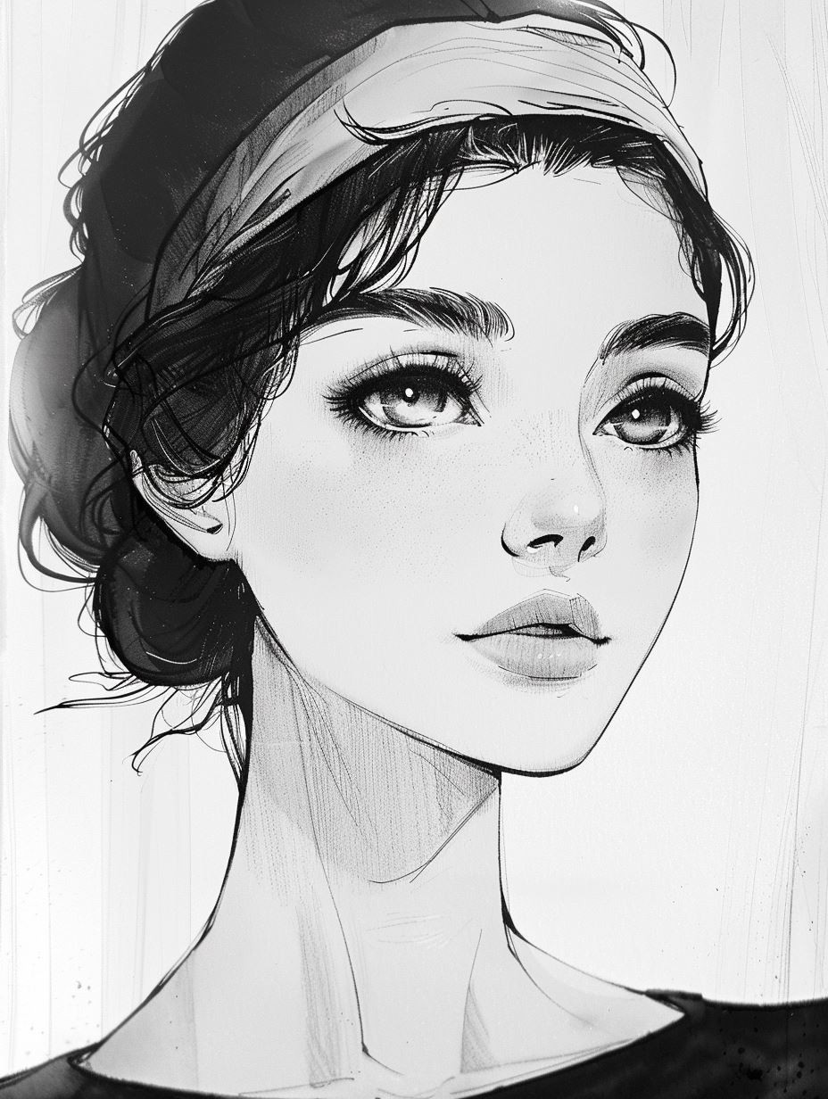 Ethereal Gaze: Monochrome Portrait Studies - Image 3