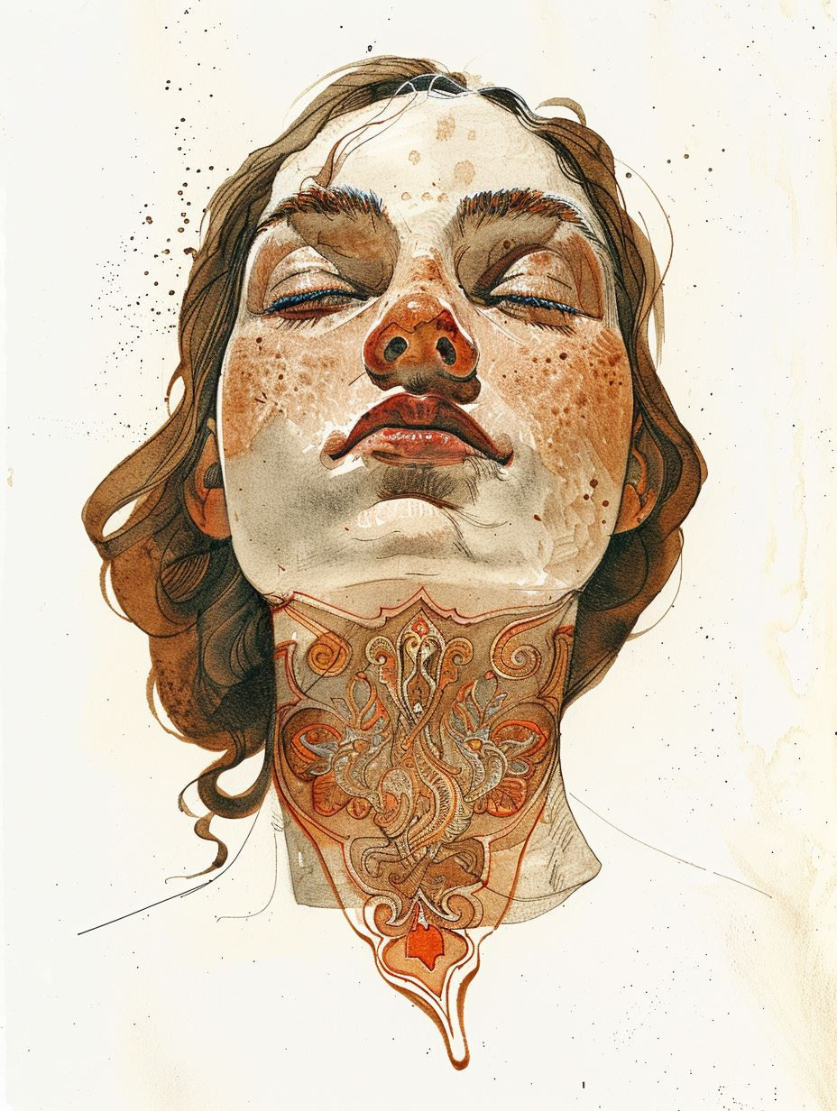 Surrealist Watercolor Portrait Studies - Image 2