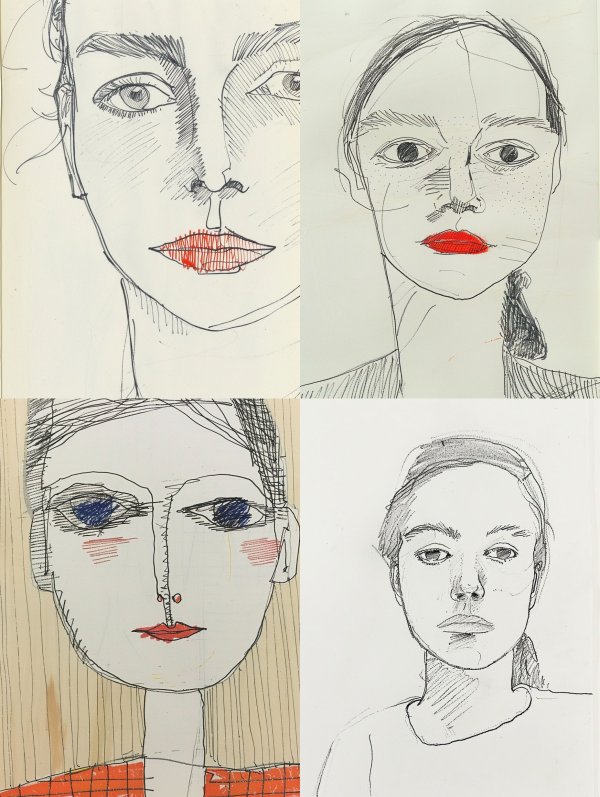 Minimalist Line Art Portrait Studies