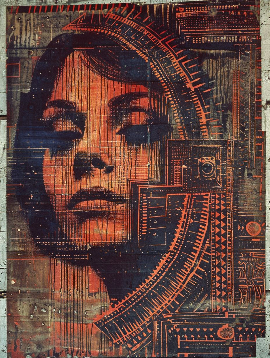 Digital Soul in Crimson Glitch - Image 4