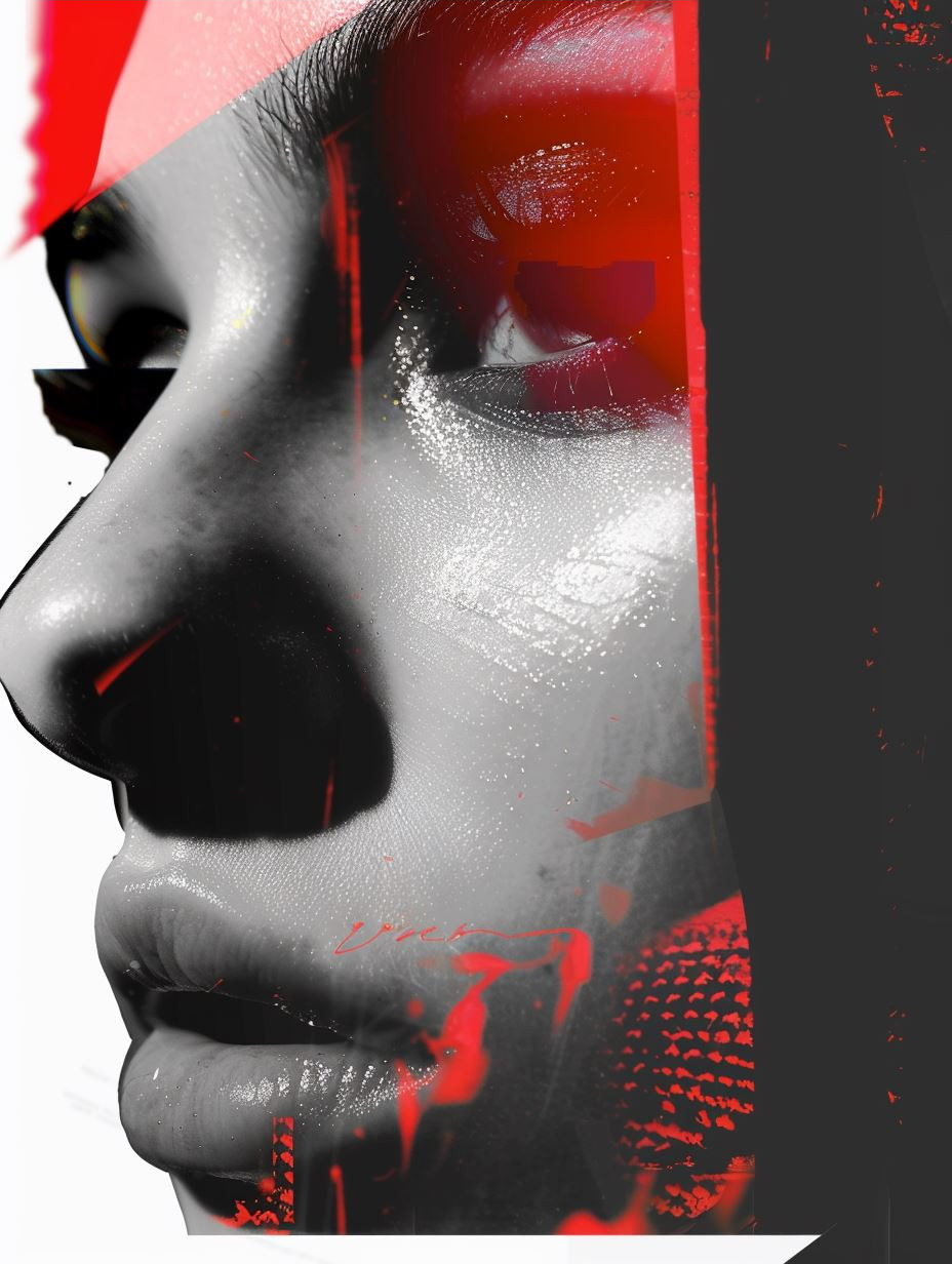 Crimson Glitch Portrait Study - Image 4