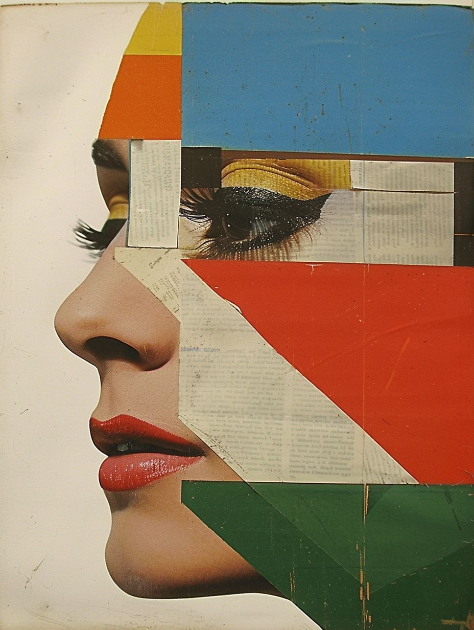 Geometric Fragmented Portrait Collage