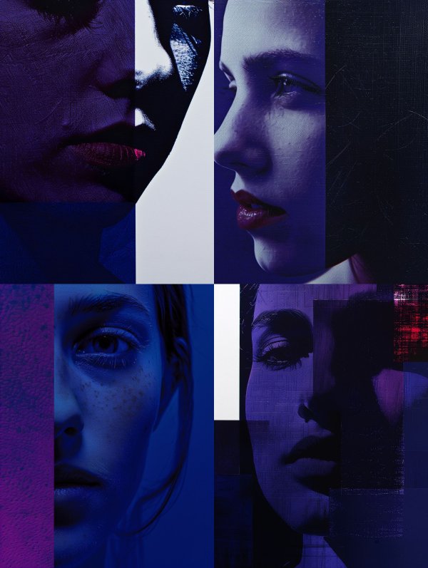 Neon Noir Fragmented Portraits