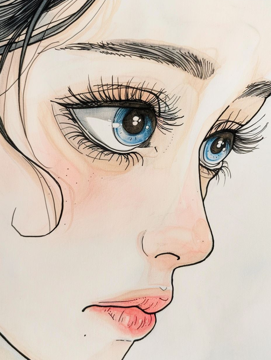 Ethereal Gaze: Anime Portrait Study - Image 3