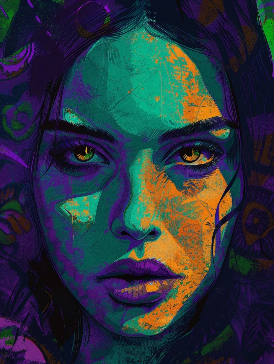 Neon Prism Portrait Study - Image 2