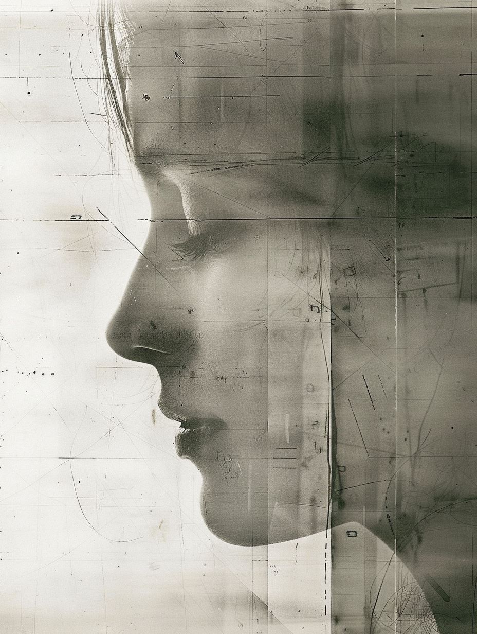 Fragmented Gaze in Sepia - Image 4