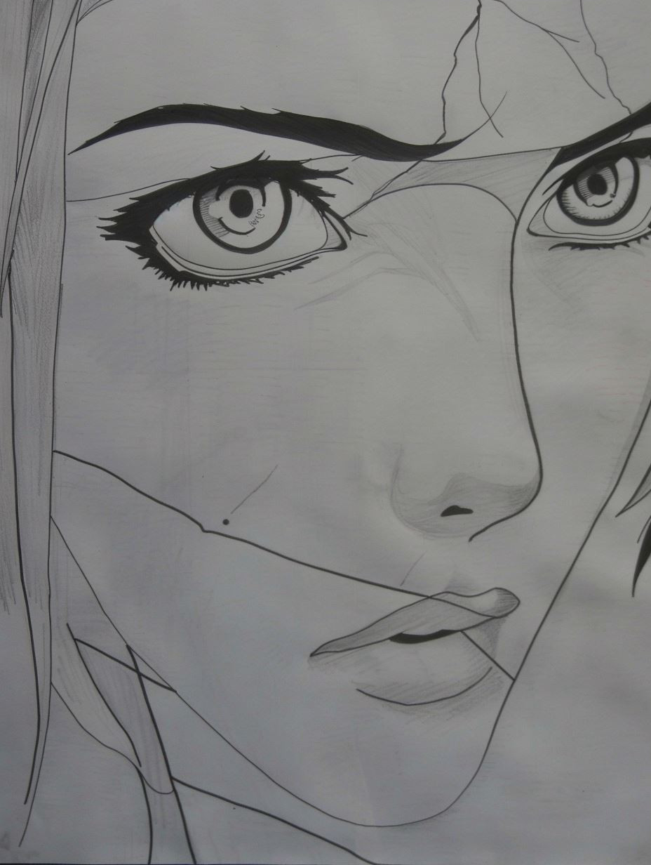 Grim Monochrome Manga Sketch - Image 3