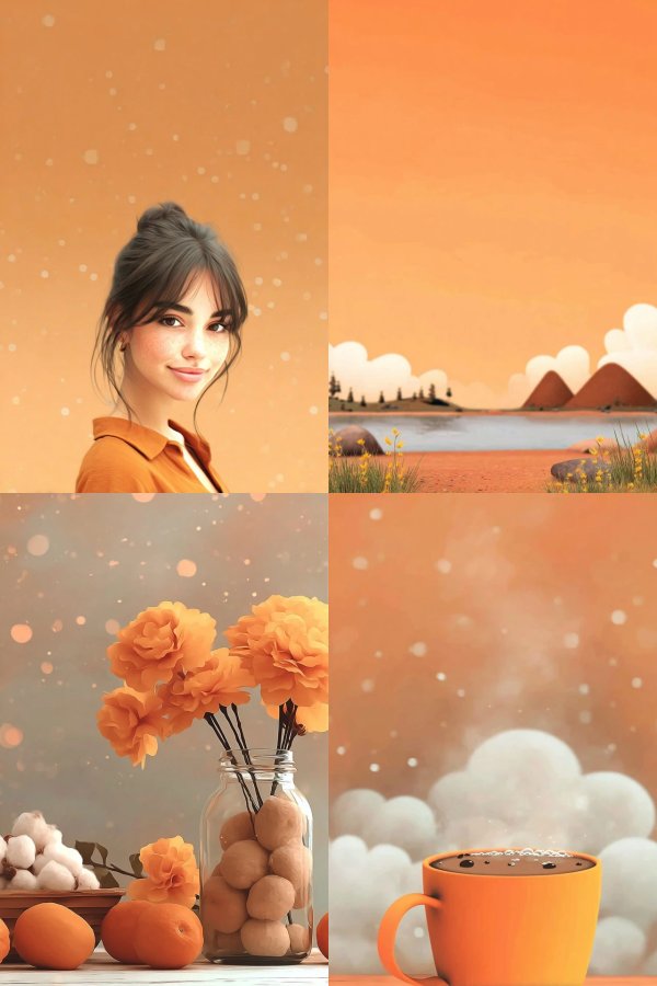 Warm Amber Aesthetics Collage