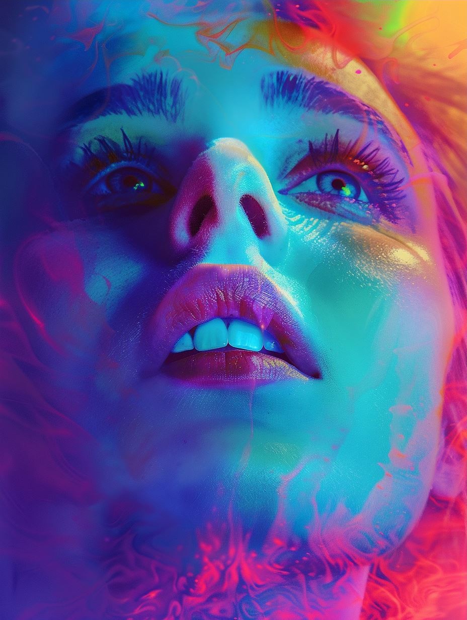 Neon Ethereal Prism Portrait - Image 3
