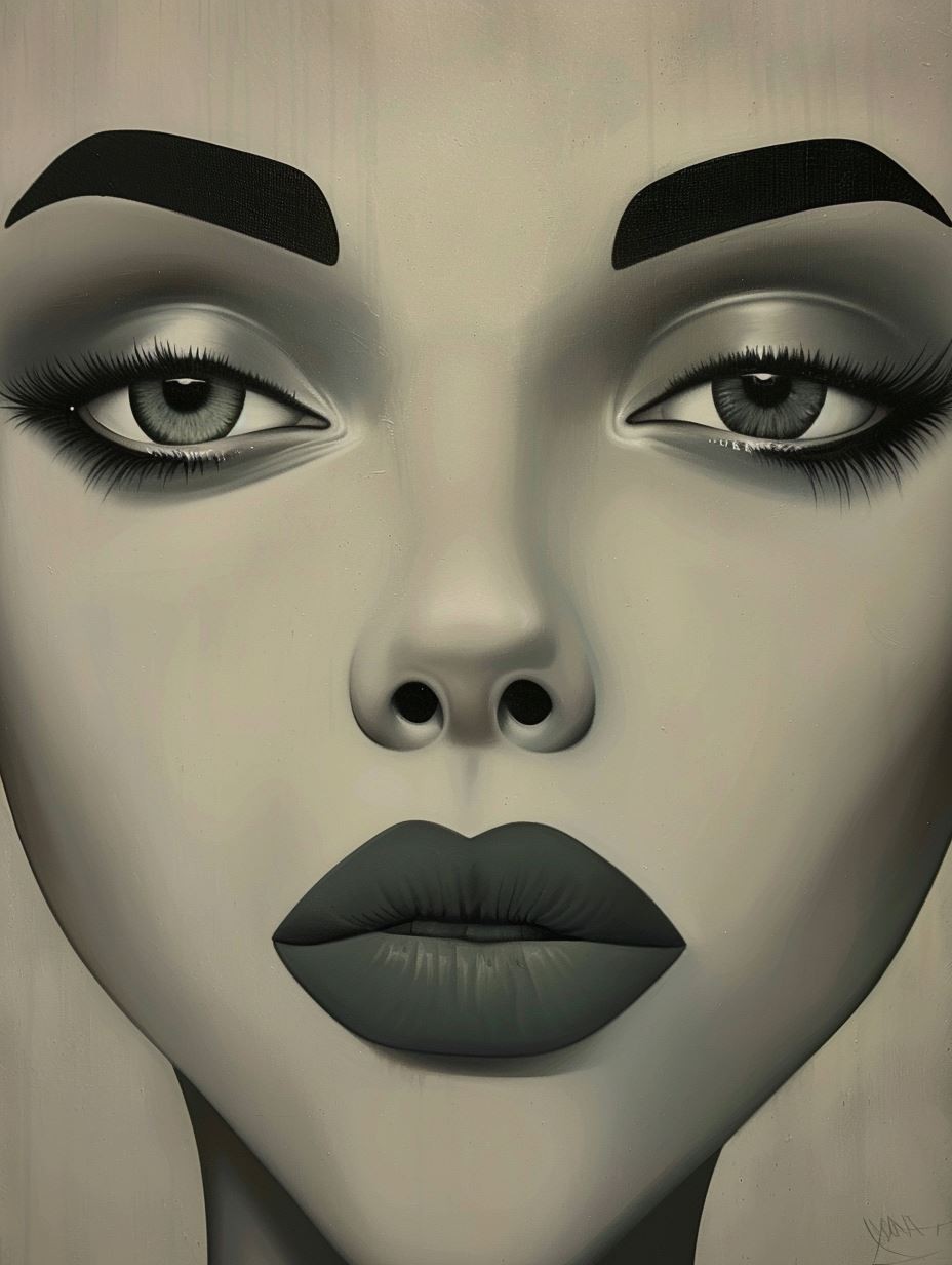 Ethereal Monochromatic Digital Portrait - Image 4