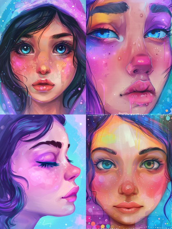 Neon Dreams: A Digital Portrait Study