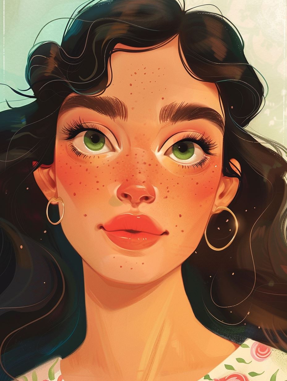 Ethereal Gazes: A Digital Portrait Study - Image 1