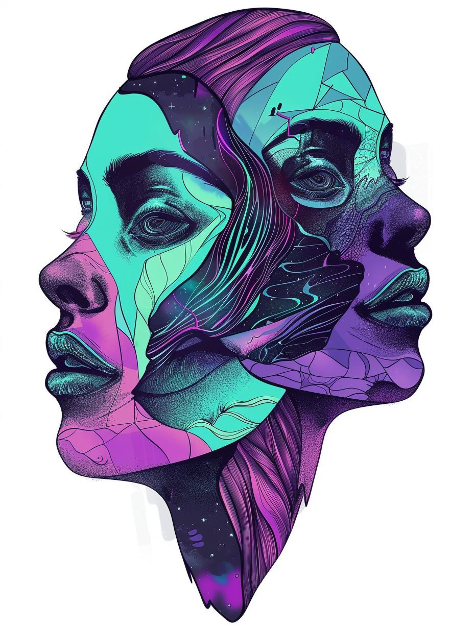 Neon Dreams: Surreal Digital Portraits - Image 3