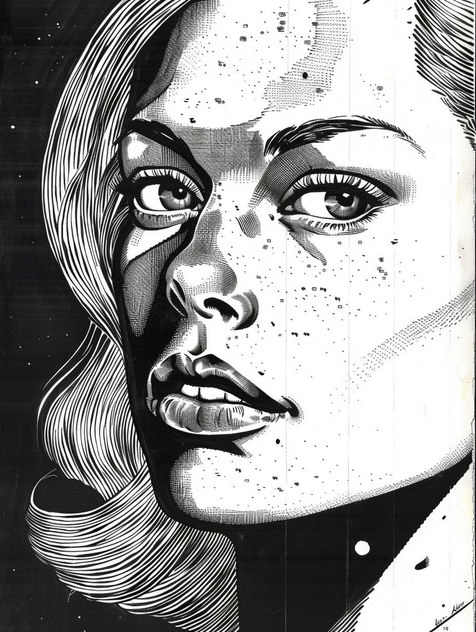High Contrast Ink Portrait Studies - Image 4
