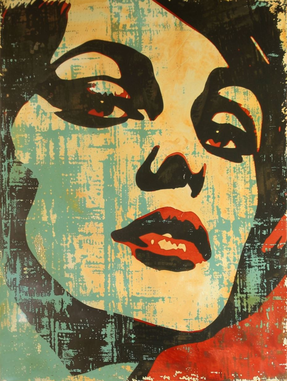 Vibrant Pop Art Quad Portrait - Image 1