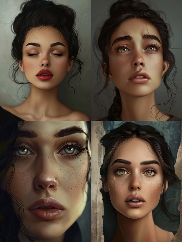 Ethereal Gazes: A Study in Digital Beauty