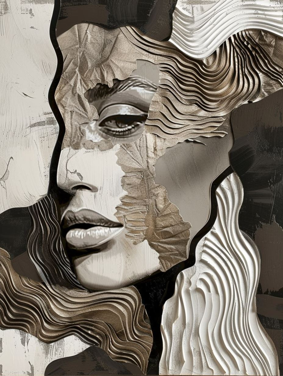 Fragmented Elegance in Earth Tones - Image 2