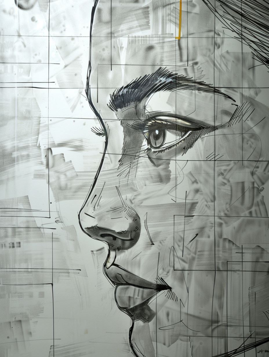 Geometric Fragmented Portrait Study - Image 3