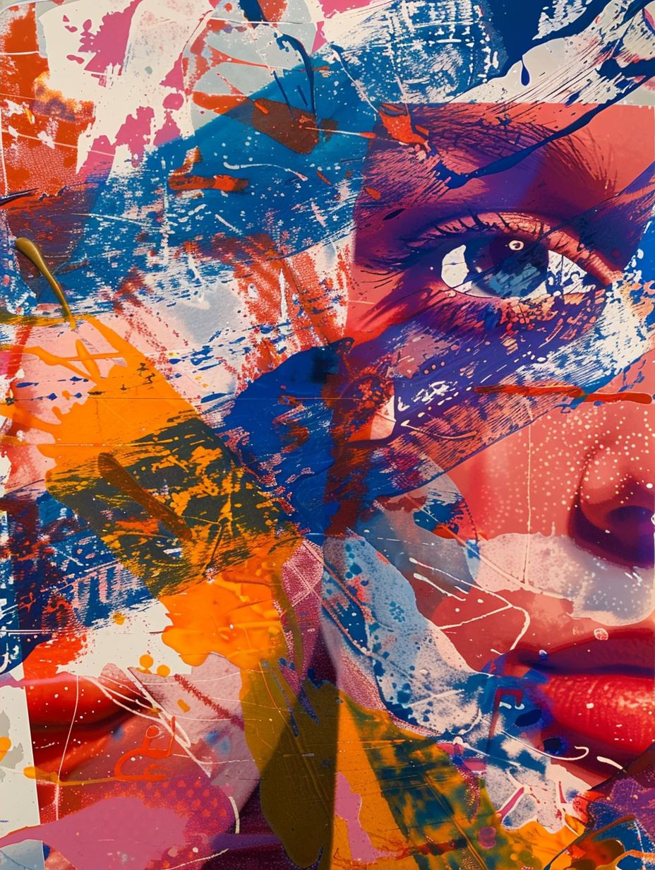 Fragmented Neon Portrait Chaos - Image 2