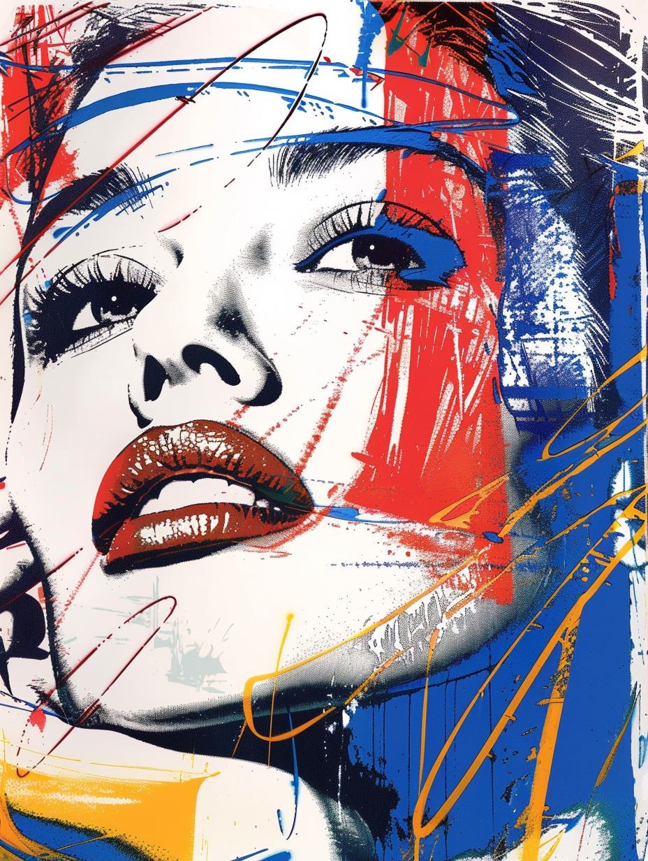 Neon Pop Art Fusion Portrait - Image 1